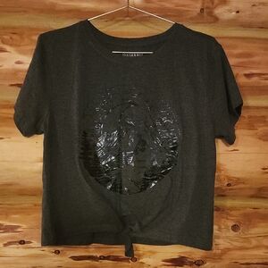 Shyanne Charcoal Graphic Crop Tee